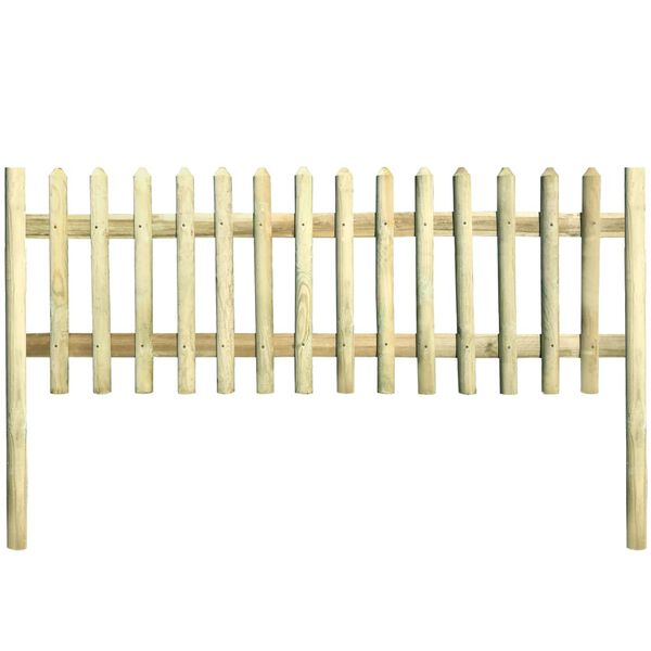 vidaXL Picket Fence Impregnated Pinewood 5.1 m 80 cm 5/7cm