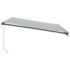 vidaXL Manual Retractable Awning with LEDs Anthracite&White 400x350 cm