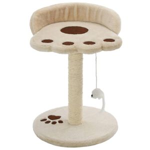 vidaXL Cat Tree | Beige and Brown | Particle Board Frame, Plush, Sisal Rope