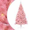 vidaXL Artificial Pre-lit Christmas Tree with 300 LEDs Pink 240 cm PVC