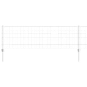 vidaXL Euro Fence with Post 50 x 0.6 m Galvanised Steel Silver Mesh