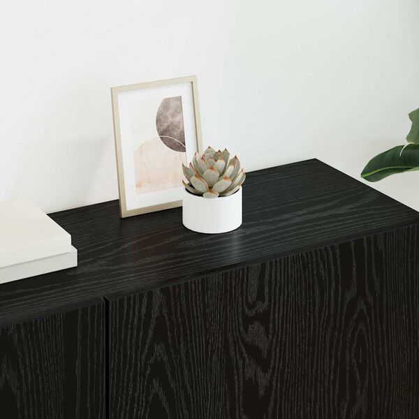 vidaXL TV Wall Unit Wall-mounted 5 pcs Black oak Engineered Wood