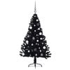 vidaXL Artificial Pre-lit Christmas Tree Black 150 cm PVC
