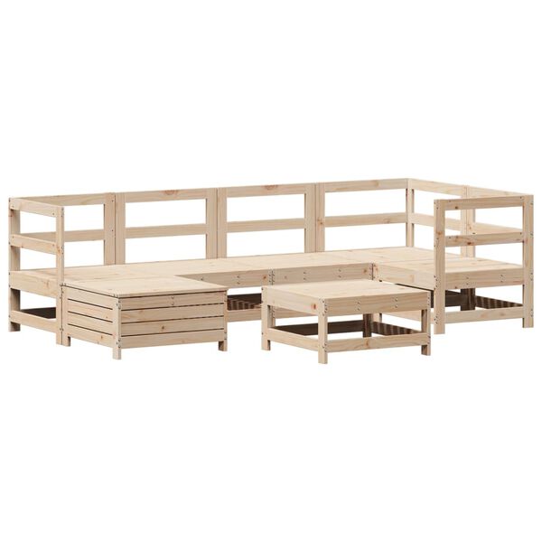 vidaXL 7 Piece Garden Sofa Set Solid Wood Pine