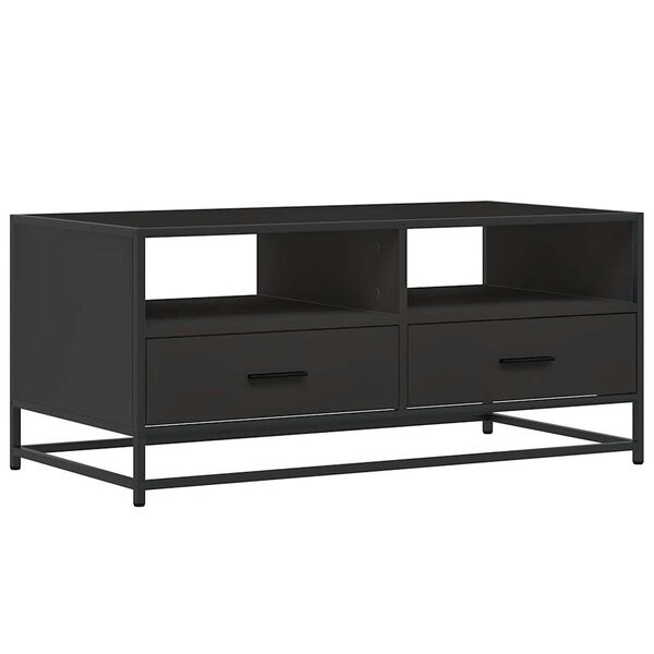 vidaXL Coffee Table Black 100x50x45 cm Engineered Wood and Metal