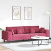 vidaXL Sofa with Cushion Wine Red 250 x 77 x 76 cm Velvet