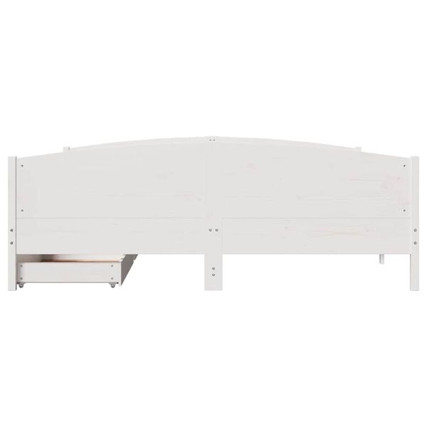 vidaXL Bed Frame without Mattress White 200x200 cm Solid Wood Pine