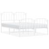 vidaXL Metal Bed Frame without Mattress with Footboard White 140x200cm