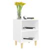 vidaXL Bed Cabinet with Solid Wood Legs White 40x30x50 cm