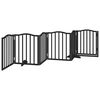 vidaXL Dog Gate with Door Foldable 6 Panels Black 300 cm Poplar Wood