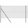 vidaXL Chainlink Fence Ground Fix 25 x 1 m PVC-Coated Steel Grey Mesh