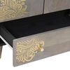 vidaXL Highboard Grey and Gold 60 x 33 x 100 cm Solid Mango Wood