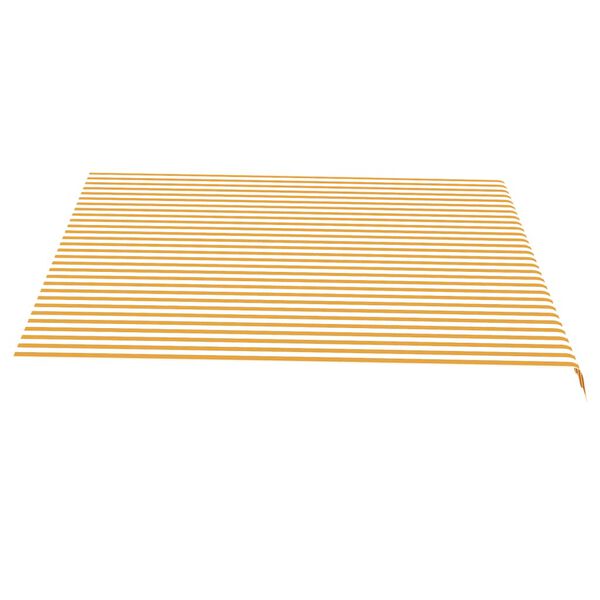 vidaXL Replacement Fabric for Awning Yellow and White 4x3.5 m