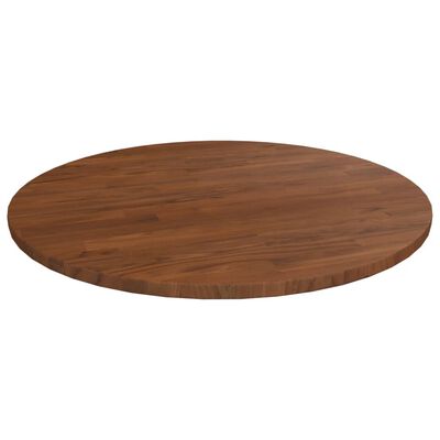 vidaXL Round Table Top Dark Brown Ø50x1.5 cm Treated Solid Wood Oak