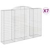 vidaXL Arched Gabion Baskets 7 pcs 300x50x200/220 cm Galvanised Iron