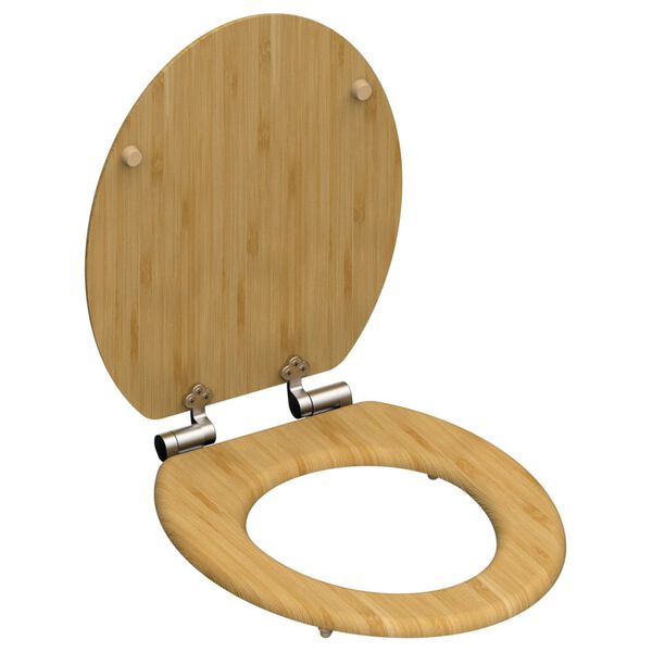 SCH&Uuml;TTE Toilet Seat with Soft-Close NATURAL BAMBOO