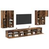 vidaXL TV Wall Cabinet Set Wall-mounted 7 pcs Old Wood Engineered Wood