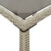 vidaXL Garden Table with Glass Top Light Grey 115x54x74 cm Poly Rattan