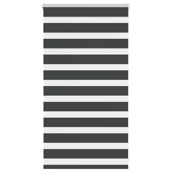 vidaXL Zebra Blind Black 85x100 cm Fabric Width 80.9 cm Polyester