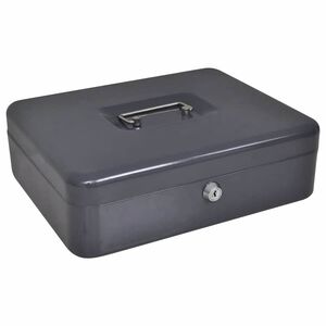 vidaXL Cash Box with Lock Black 30 x 24 x 9 cm Steel