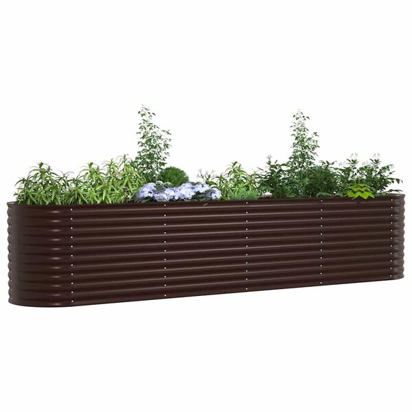 vidaXL Garden Raised Bed Brown 400 x 80 x 81 cm Steel
