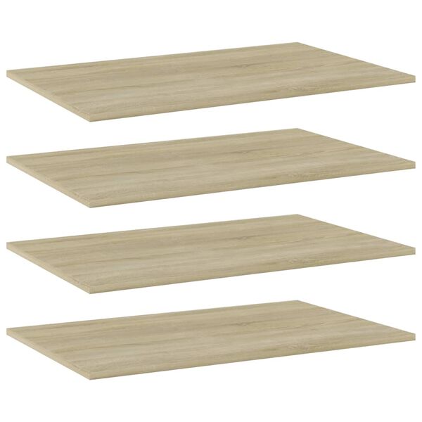 vidaXL Bookshelf Boards 4 pcs Sonoma Oak 80x50x1.5 cm Engineered Wood