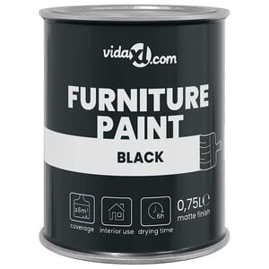 vidaXL Furniture Paint Black 0.75 L Wall Print