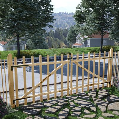 vidaXL Double Fence Gate Hazel Wood 300x120 cm