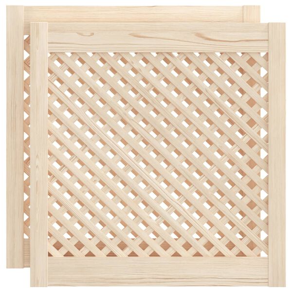 vidaXL Cabinet Doors Lattice Design 2 pcs 59.5x61.5 cm Solid Wood Pine