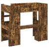 vidaXL Loft Bed Frame with Desk with Storage Smoked Oak 98.5 x 200 cm