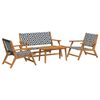vidaXL Garden Chairs with Table 4 pcs Black 90 x 45 x 40 cm