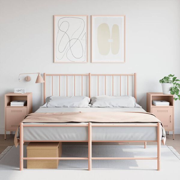 vidaXL Bedside Cabinets 2 pcs Pink 36x39x68 cm Steel