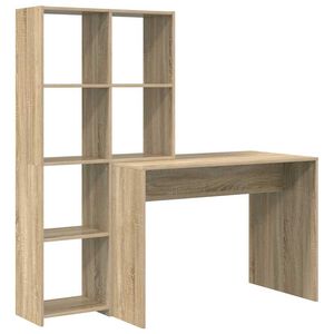 vidaXL Desk with Shelf Sonoma Oak 138.5 x 55 x 143 cm Engineered Wood
