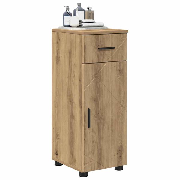 vidaXL Bathroom Cabinet with Drawer Artisan Oak 30 x 35 x 80 cm