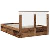 vidaXL Bed Frame with Headboard Old Wood 140 x 190 cm Solid Pine Wood