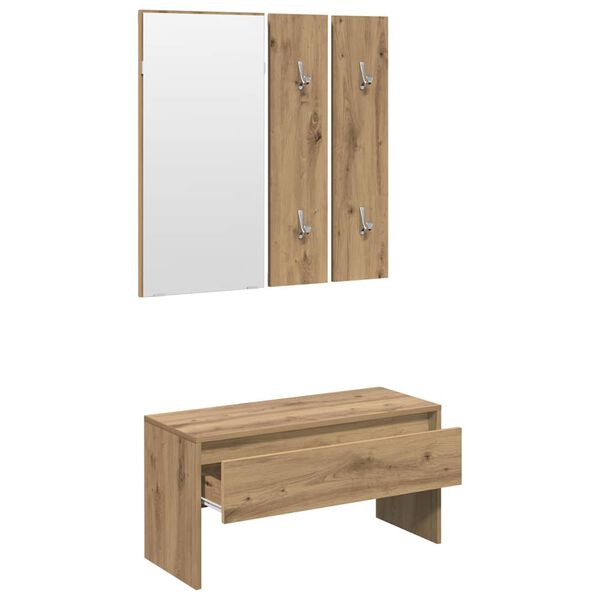 vidaXL Hallway Furniture Set Artisan Oak Engineered Wood