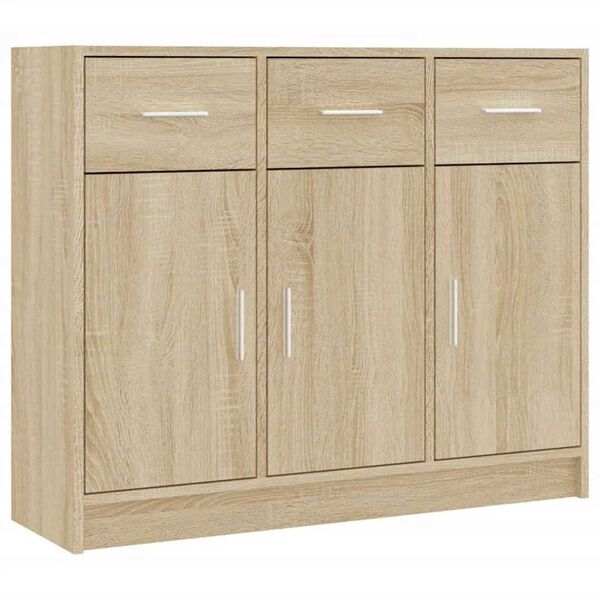 vidaXL Sideboard Sonoma Oak 91x28x75 cm Engineered Wood