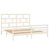 vidaXL Bed Frame without Mattress White Solid Wood 200x200 cm (810451+814215)