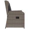 vidaXL Garden Bench with Cushion 2 pcs Grey Poly rattan