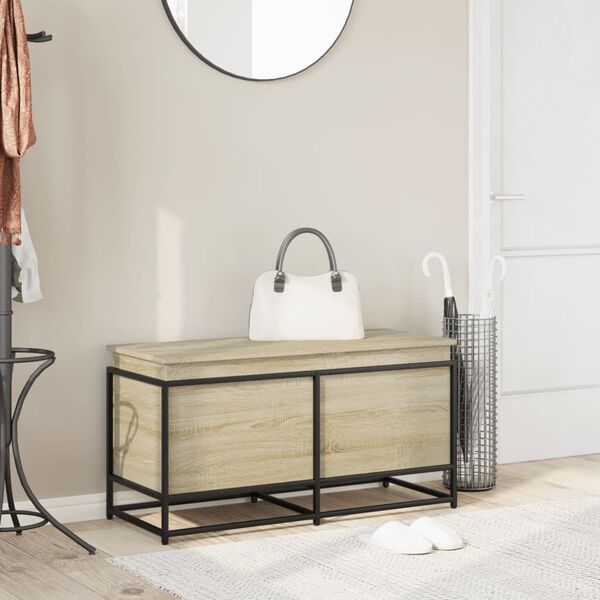 vidaXL Storage Box with Lid Sonoma Oak 100x40x51.5 cm Engineered Wood