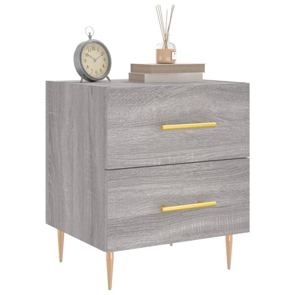 vidaXL Bedside Cabinet Grey Sonoma 40x35x47.5 cm Engineered Wood