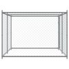 vidaXL Dog Cage with Door Grey 4x2x1.5 m Galvanised Steel