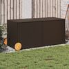 vidaXL Garden Storage Box with Wheels Brown 283L Poly Rattan
