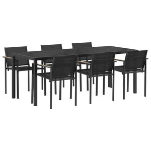 vidaXL Outdoor Furniture Set 7 pcs Black and Anthracite Textilene