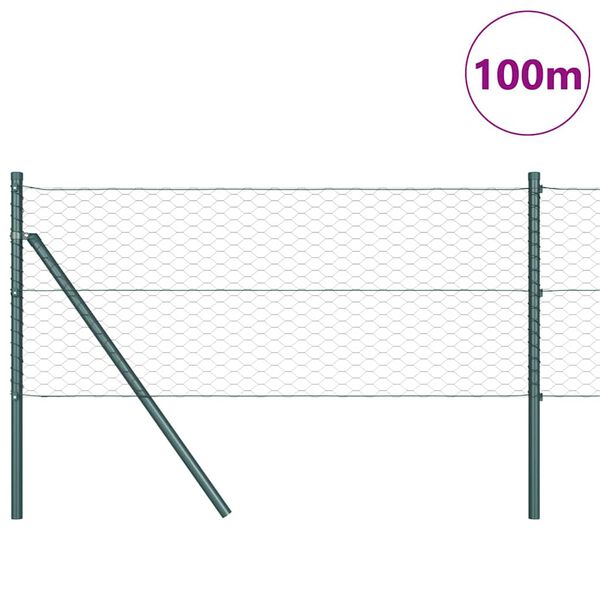 vidaXL Fence Post Grey 100 x 0.6 m (36 mm mesh) Steel and PVC