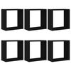 vidaXL Wall Cube Shelves 6 pcs Black Oak 30x15x30 cm Engineered Wood