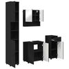 vidaXL Bathroom Furniture Set 4 pcs Black Engineered wood & Metal