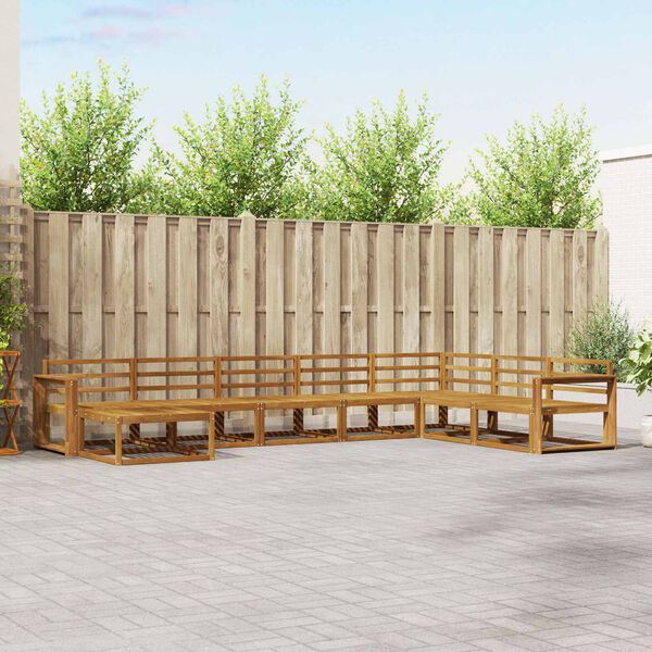 vidaXL Outdoor Sofa Set 8 pcs Natural Solid Acacia Wood