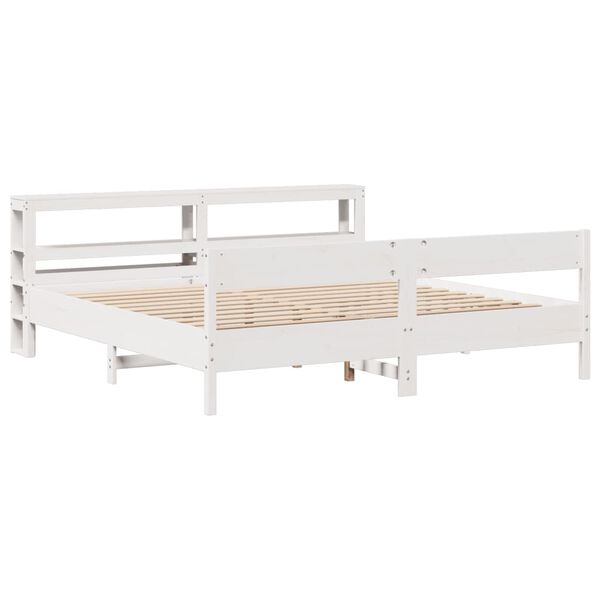 vidaXL Bed Frame without Mattress White 200x200 cm Solid Wood Pine