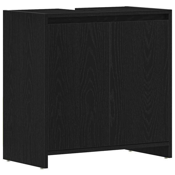 vidaXL Bathroom Cabinet Black Oak 60x33x61 cm Engineered Wood